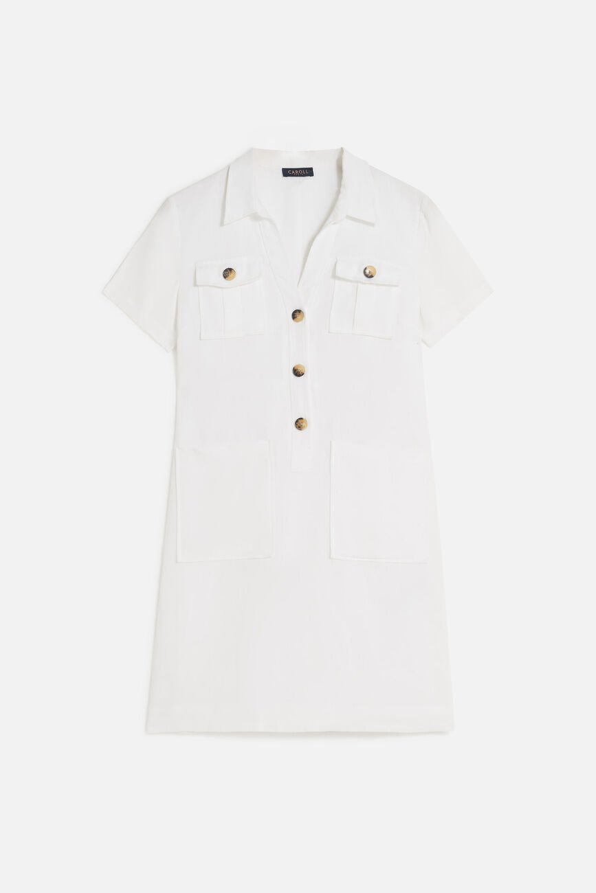 robe laure 100% lin blanc femme