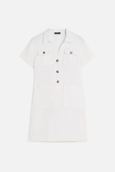 robe laure 100% lin blanc femme
