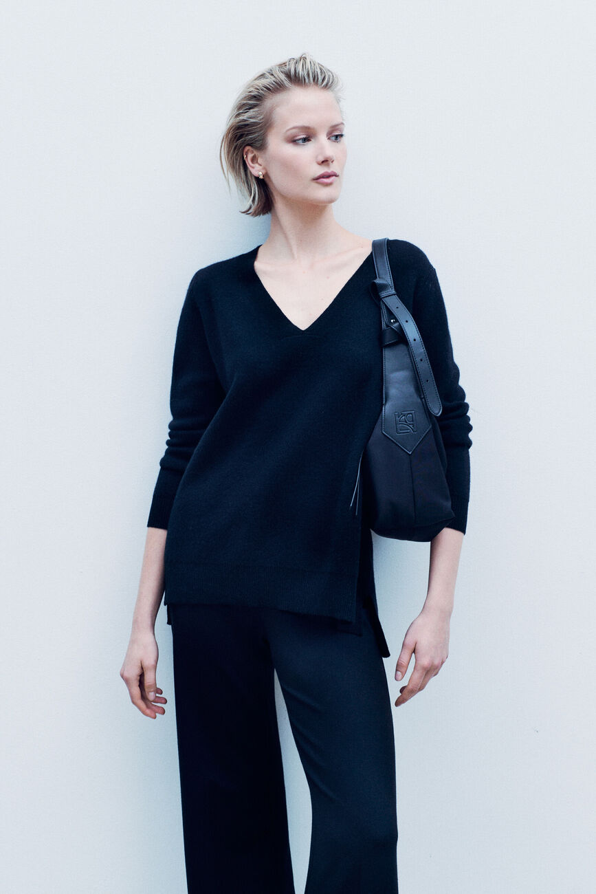 Pull Mleopold made in Italy noir femme