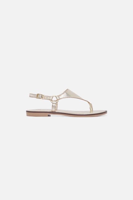 Sandalias Lexi2 de cuero natural color oro mujer
