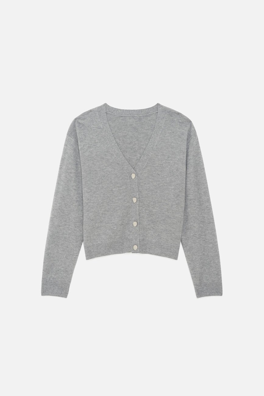 milou 100% wool cardigan grey woman