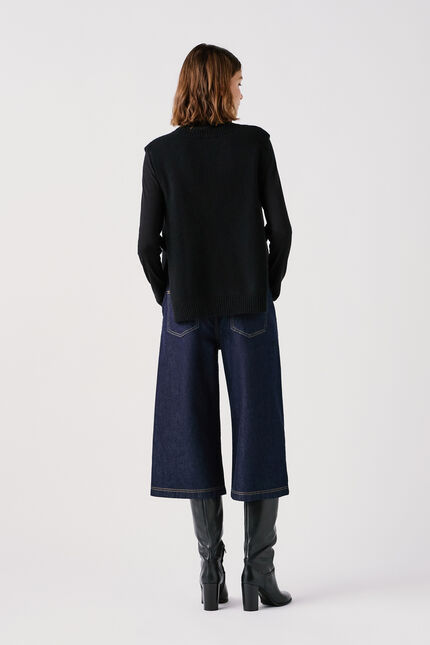 Poncho hevy noir femme