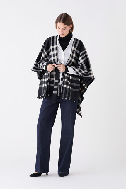 poncho hariane nero donna