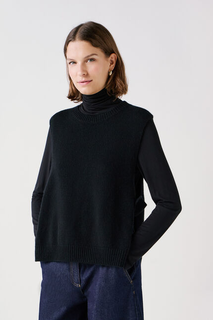 Poncho hevy noir femme