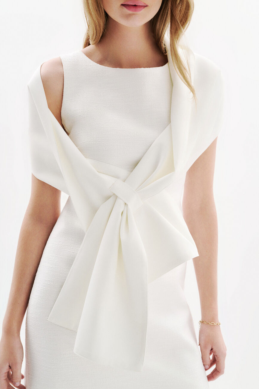 Poncho Arielle ecru femme