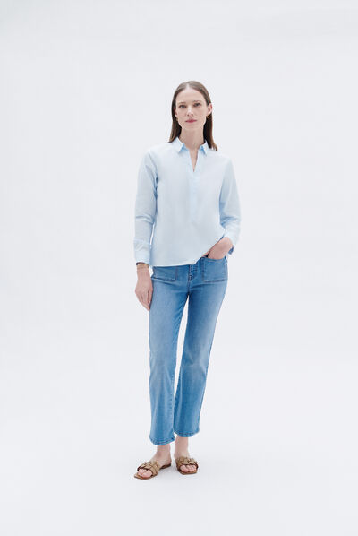 Chemisier lovely bleu ciel femme