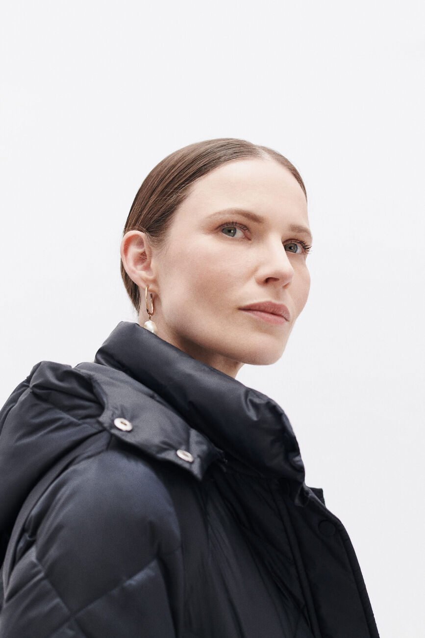 Gavone puffer coat navy blue woman
