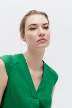 Pamela 100% linen dress mint green woman