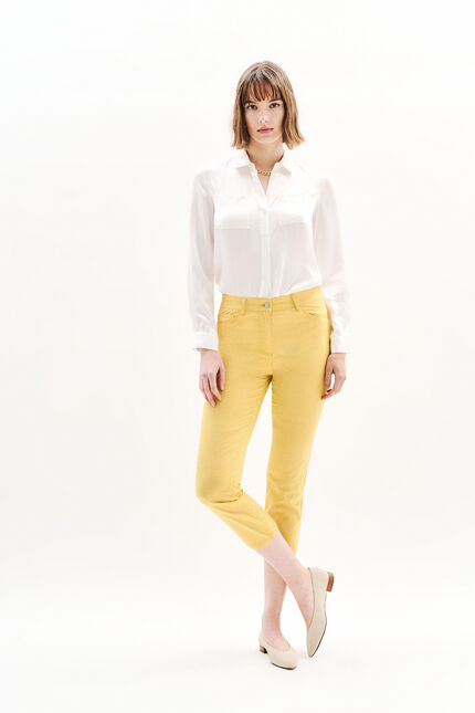 pantacourt mason jaune citron femme