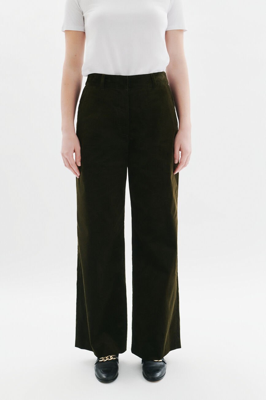 Pantalon Pesuviovelours vert kaki femme