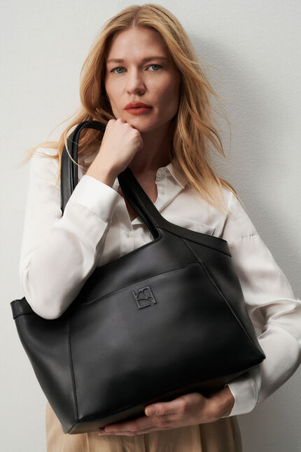 Sac sacha en cuir naturel noir femme