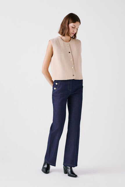 Veste virgule beige femme