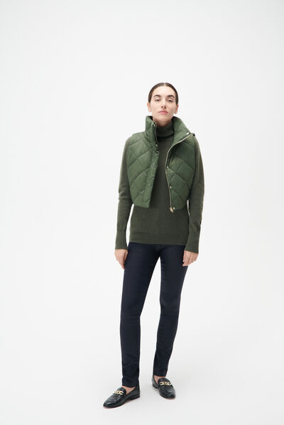 Poncho ylona vert kaki femme