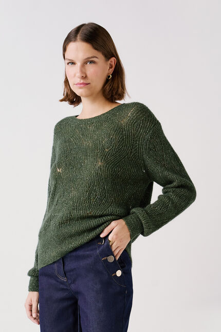 Maglione mgordon Made in Italy verde chiaro donna