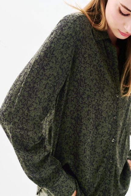 Camicia Cleony verde cachi donna