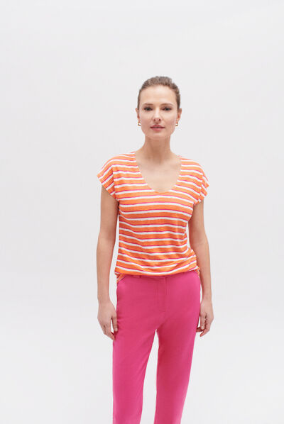 t-shirt murina 100% lin orange femme