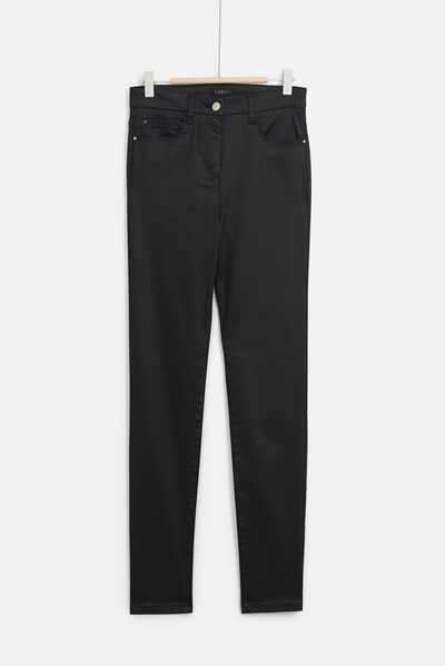 pantalon tony effet enduit noir femme