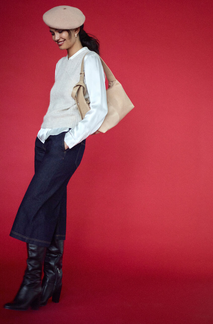 pepper trousers raw denim woman