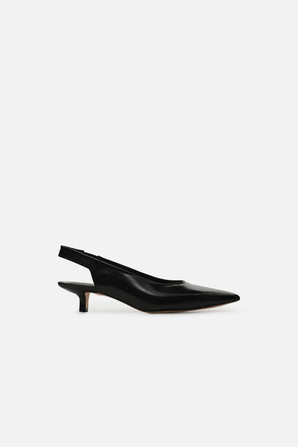 Sandalias Escarpi de cuero natural negro mujer