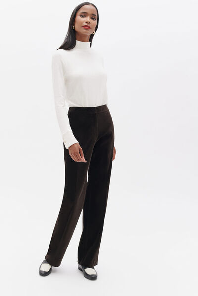 Pantalon piment marron fonce femme