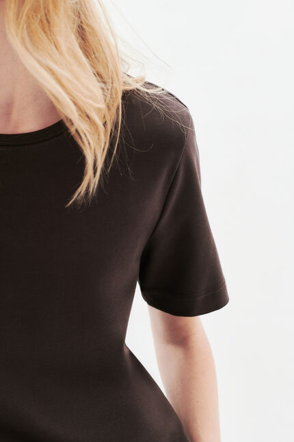 T-shirt thugo marron foncé femme