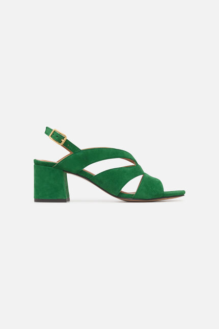 Sandales selia 100% cuir vert emeraude femme