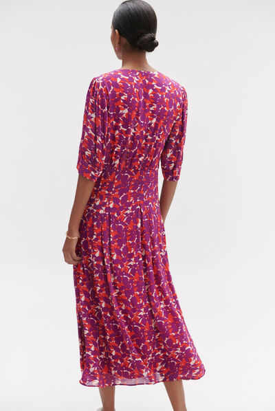 Vestido Victoria en crepé de viscosa rojo mujer
