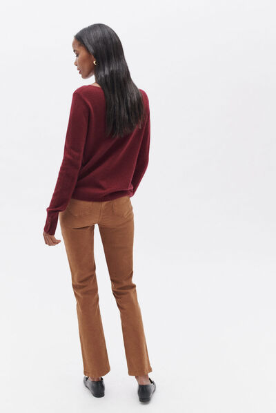 Pull mzoan bordeaux femme