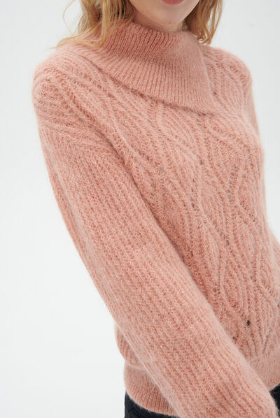 Pull mericalu rose pastel femme