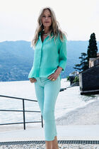 100% linen coraline shirt mint green woman