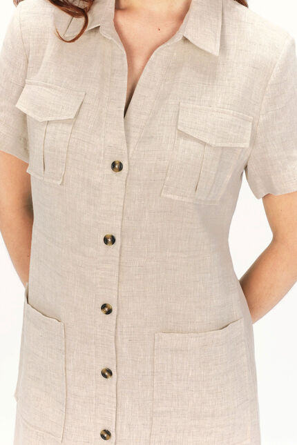 Abito rlaurie 100% lino sabbia donna