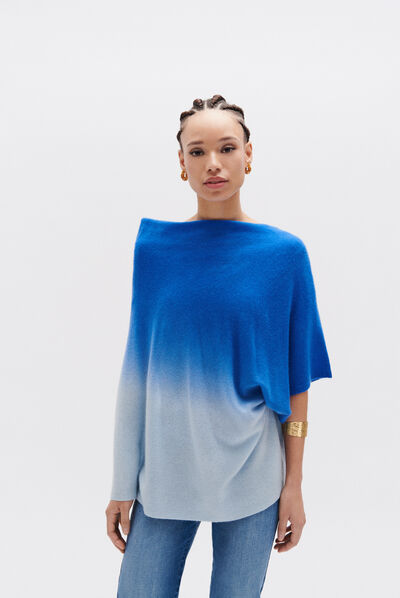 poncho baltidye bleu femme