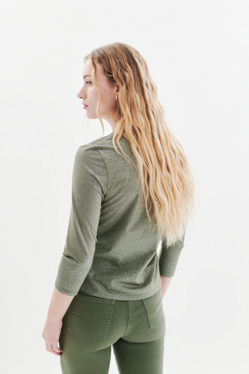 T-shirt Tsimon verde cachi donna