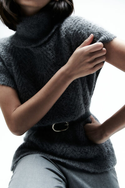 Pull mfiona gris fonce femme