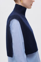 ysee poncho navy blue woman