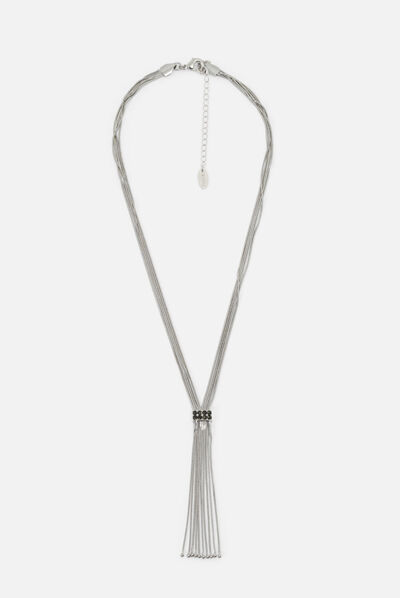 Collier brice gris argent femme