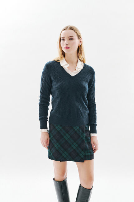 Pull mlise bleu marine femme