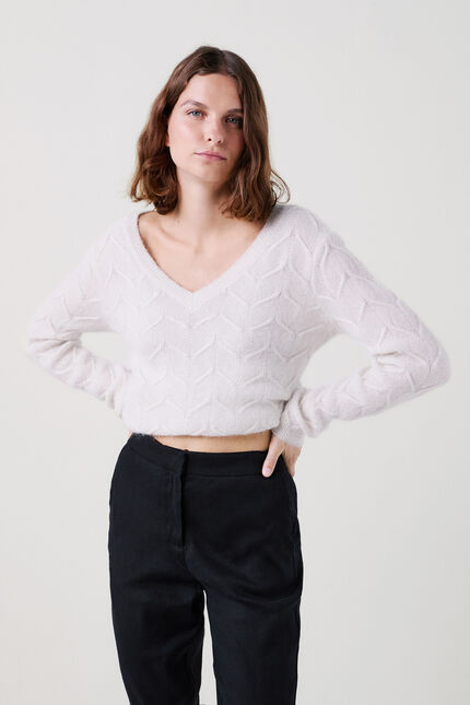 Maglione mstanley ecru donna