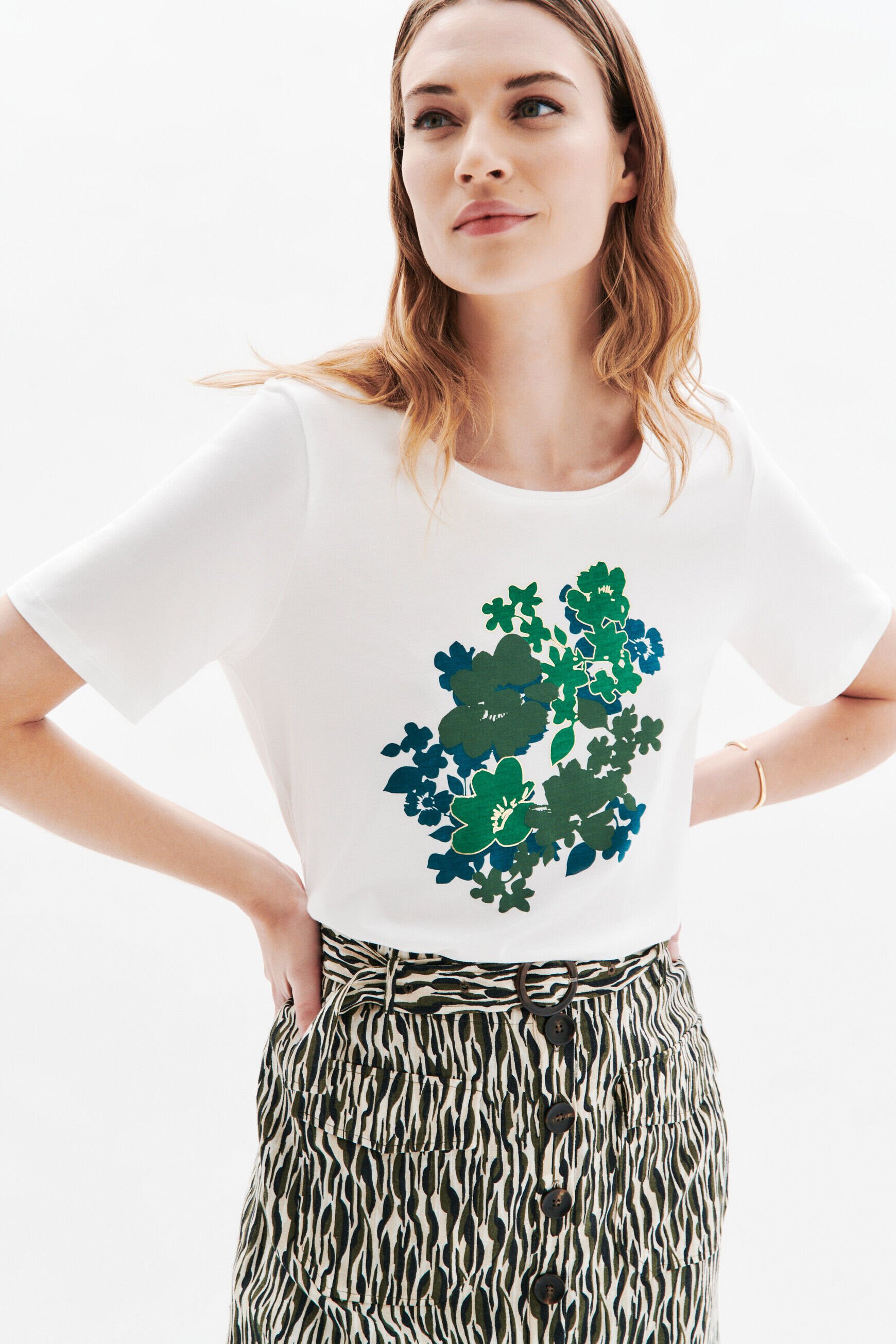 T-shirt Tdalia vert kaki femme