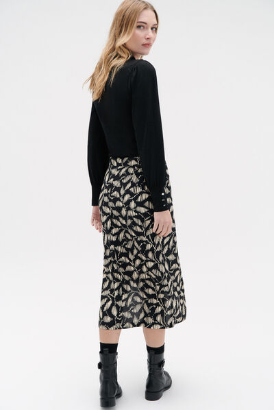 Jupe gina bicolore noir femme