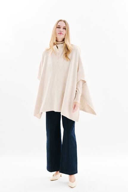 Herios poncho sand woman