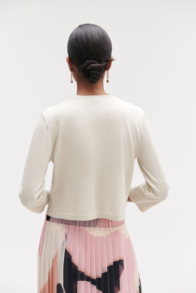 Bolero Helena de algodón de lúrex oro mujer