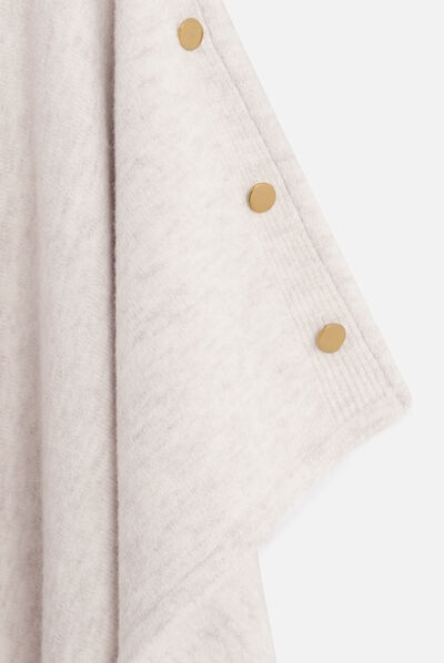 poncho lisa b beige femme