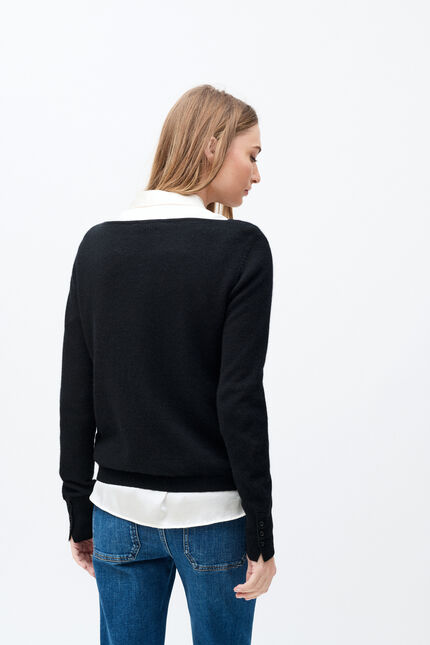 Pull mzoan 100% cachemire noir femme
