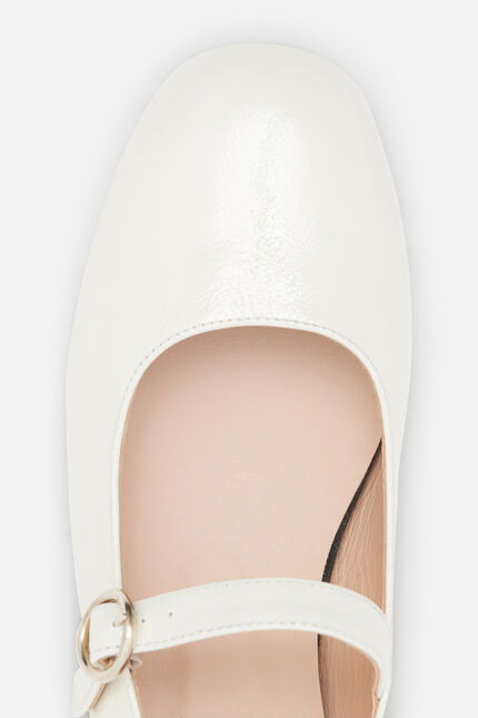 Ballerines Sara en cuir naturel creme femme