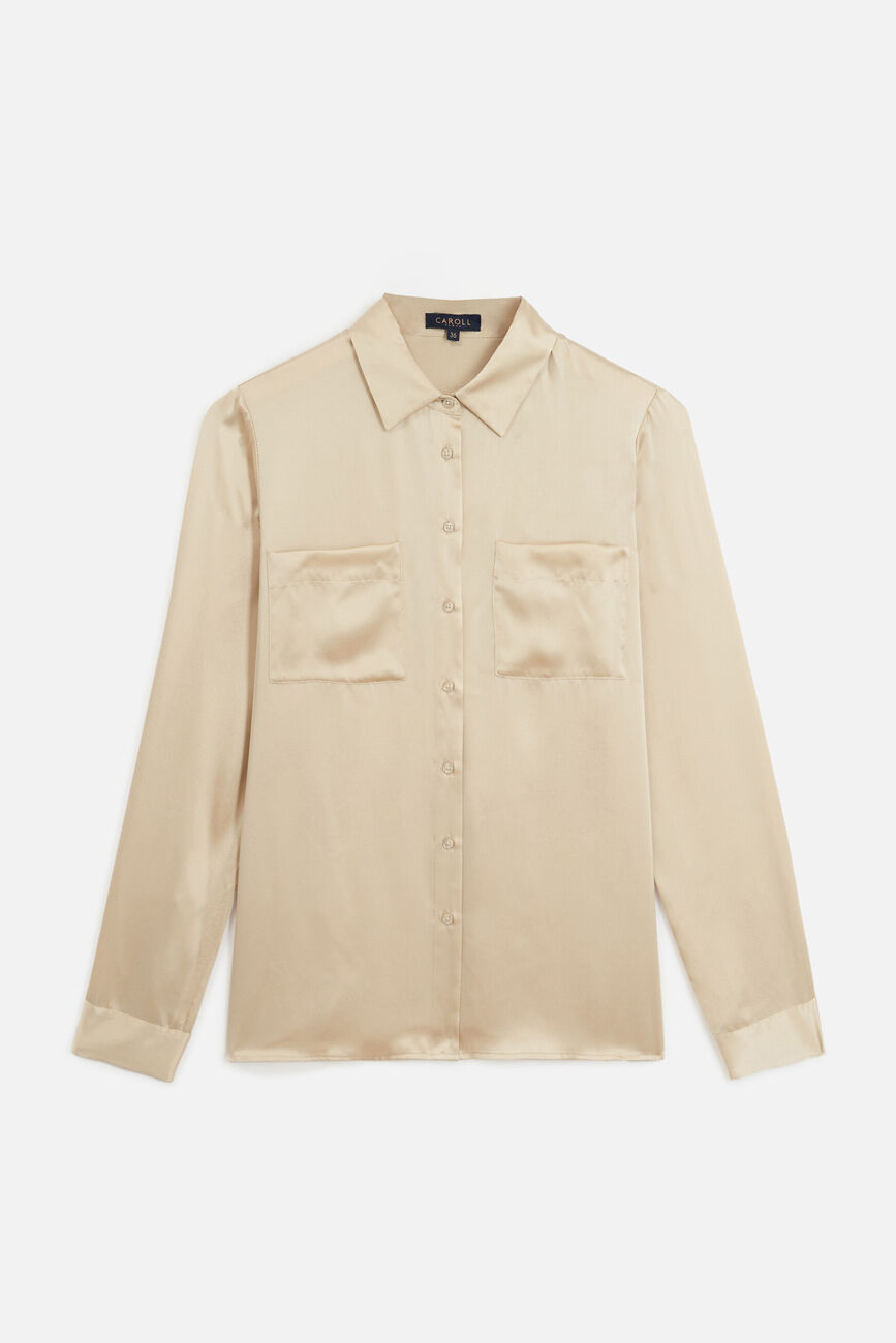 Camicia jeanne b 100% seta sabbia donna