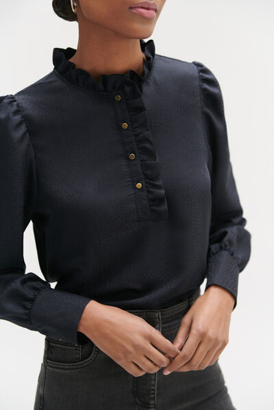 chemisier nao bleu marine femme