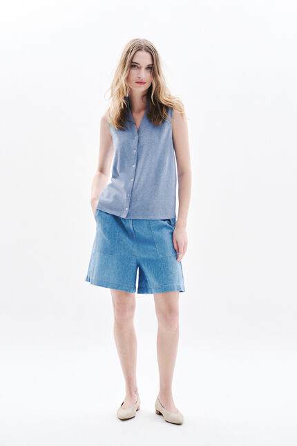 Maglietta Tester blu grigio donna