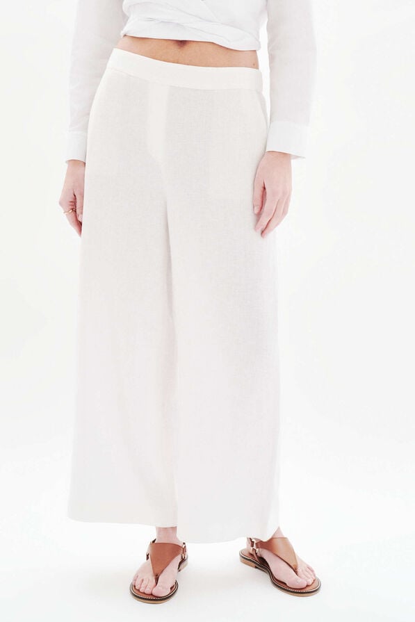 pantalon pandi 100 lin blanc femme Pantalon pandi 100% lin blanc femme