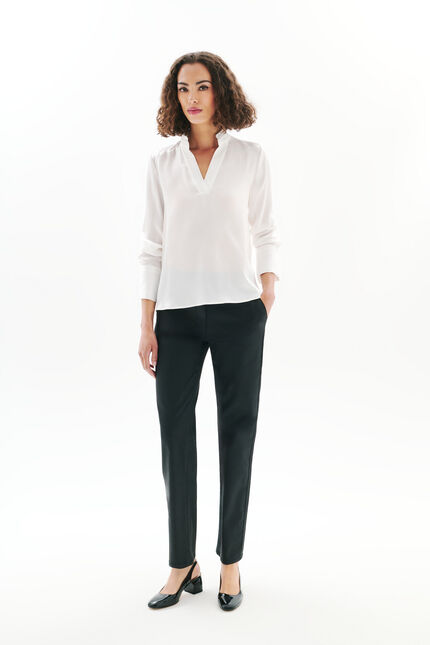 Blouse Clarisse 100% soie ecru femme